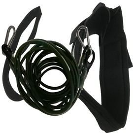 Upgrade Style - Strong Pool Swim Training Leash Swim Training Belt Swim Resistance Tether Swim Tether Stationary Swimming - Wide and Comfortable Waist Belt, Double Bungee Rope, Metal Buckle