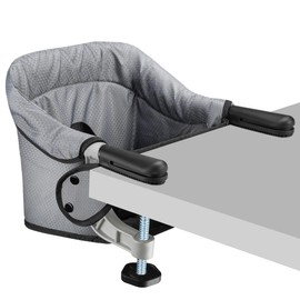 Hook On Chair, Portable Table High Chair, Folding Compact Baby Seat with Storage Bag for Indoor/Outdoor(Grey)