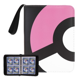 Card Binder 4-Pocket, 400 Pockets Fashion Design Trading Card Holder for TCG MTG Sports Card Premium Card Book Sturdy Card Holder (Pink)