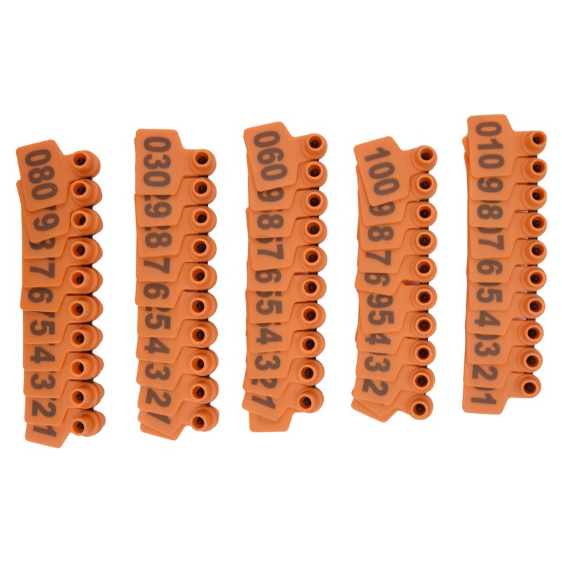 100Pcs TPU Pig Cow Ear Tag with Number 001‑100 Ear