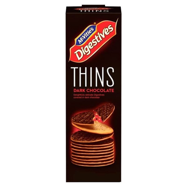 McVities Digestives Thins Chocolate oscuro, 180 g
