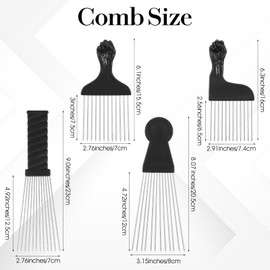 4 PCS Hair Twist Comb Sponge Brush Set, Hair Styling Comb for Men for Men and Women (Black)