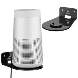 TXEsign Speaker Wall Mount Floating Shelf for Bose SoundLink Revolve/Revolve (Series II) Bluetooth Speaker, Acrylic Wall Shelf Speaker Holder Bose SoundLink Revolve Display Shelf (Black)