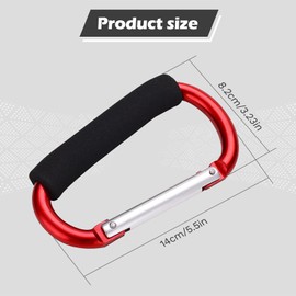 Carabiner Clip, 5.5 inch Locking Clip Soft Sponge Handle Large Carabiners Clip Set for Outdoor, Fishing, Hiking, Camping, Badge, Water Bottle 2 Pcs (Blue)