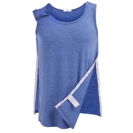 Deyeek Post Shoulder Surgery Shirts for Men Clothes After Rotator Cuff Surgery Snap Tank Tops Chemo Shirts for Port Access