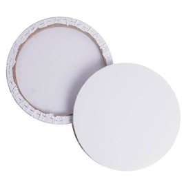 NUOBESTY White Round Canvas Circle Cotton Frame for Art Oil Painting Drawing DIY 30cm Diameter