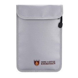 Tiardey Double Layer Erect Fireproof Money & Document Bag,11"x7" Protect Your Valuables,Documents,Money,Jewelry,Zipper Closure for Maximum Protection - White