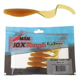 Zman 4" Curly Tail Streakz - Z Man Soft Plastics Lures - Elaztech [Colour: Motor Oil]