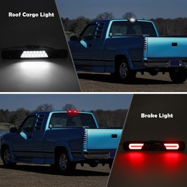 AUYICH LED Third Brake Light Compatible with Silverado Sierra OBS 1988-1998 C1500 C2500 C3500 K1500 K2500 K3500 3rd Brake Light, C10 Rear Center High Mount Stop Light, Roof Cargo Lamp, Smoked Lens