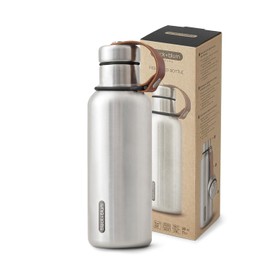 BLACK + BLUM Insulated Water Bottle, Black, 500 ml, Vacuum Insulated Stainless Steel Drinking Bottle, Hot for up to 12 Hours and Cold for 24 Hours, 100% Leak-Proof, Modern Retro Design, BPA-Free