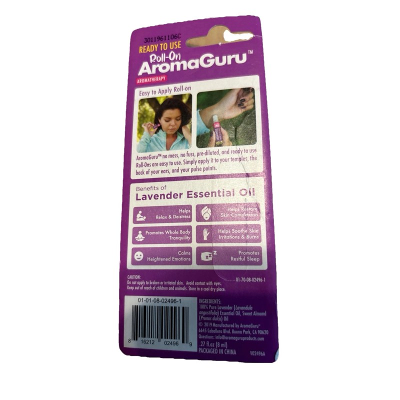 Aroma Guru Roll On LAVENDAR Aromatherapy 100% Pure & Natural