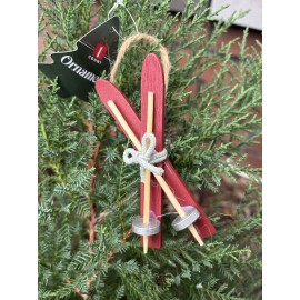 Ski themed Christmas ornaments lot of five