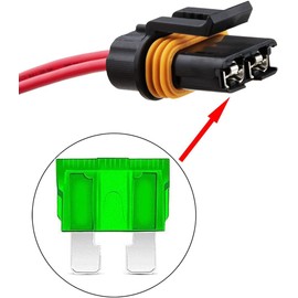 GUUZI Inline Fuse Holder IP67 Waterproof 12AWG Gauge Wire Harness ATC/ATO 20A/30A Blade Fuse Holder for High Performance Bus Power Supply System Marine Vehicle (Pack of 2)