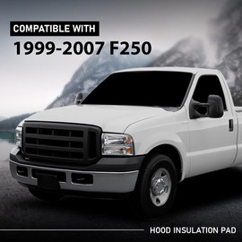 G-PLUS Hood Insulation Pad Heat Shield w/Clips Compatible with Ford F250 F350 F450 Super Duty 1999-2007/Fit Ford Excursion 2000-2007 Black Heat Blanket