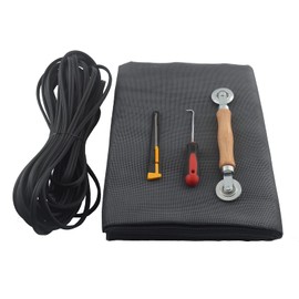 Black Fiberglass Adjustable Window Screen mesh for Screen Door Repair kit/pet Screen/Patio Screen/Porch Screen/Basement Window/Retractable Screen Door (59"x200" with Tools, Grey)