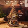 ROKR Cuckoo Clock 3D Wooden Puzzle DIY Model Kit Budding