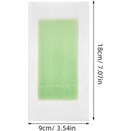 Tiras Depilatorias Verdes de Doble Cara para Depilación Corporal y Facial, 10 Piezas de Papel No Tejido Cera para Piel Sensible