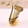 4.8 in Coffee Spoon Set With Holder, Swan Spoon And