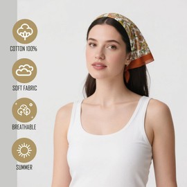 IDOLPET Large Cotton Bandana Head Hair Scarf Headbands Wraps Cover Handkerchiefs for Unisex Women Men Boy Girls 25 x 25 inch - RT10