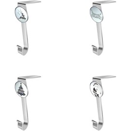 Topanke Christmas Stocking Holder - Set of 4 Stocking Hangers Snowman Santa Snowflakes Christmas Tree Deer Christmas Stocking Hooks Christmas Decoration