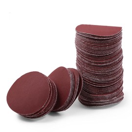 LEONTOOL 2 Inch Hook and Loop Sanding Discs 400 Grit 100Pcs Sandpaper Discs for Random Orbital Sander Pads Grinding Polishing Metal Wood Rubber Leather Plastic Stone Glass