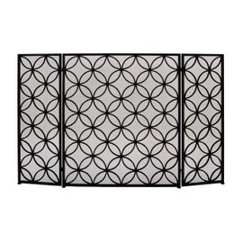 Deco 79 Contemporary Metal Rectangle Fireplace Screen, 48" x 1" x 30", Black