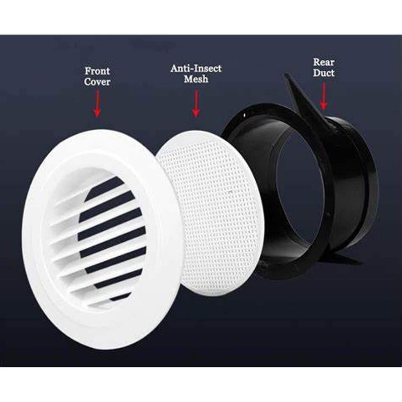 2 PCS Round Air Vents Louver, Thicker Soffit Vent Cover