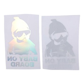 BYOBYO 6PCS Baby on Board Letter Stickers, Funny Pattern Car Signs, Baby on Board Car Window Decals for Cars, Self-Adhesive Car Warning Sign Decal Decor for Car Bumper Window