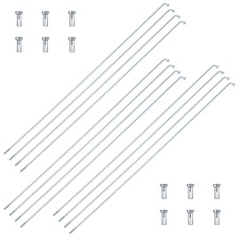 Xelsluthe 26cm Alloy Steel Bicycle Spokes, Silver Bike Spokes, 12PCS with 14mm Spoke Caps, Universal Fit for Mountain Bike, Road Bike, Mtb, Ebike, City Bike