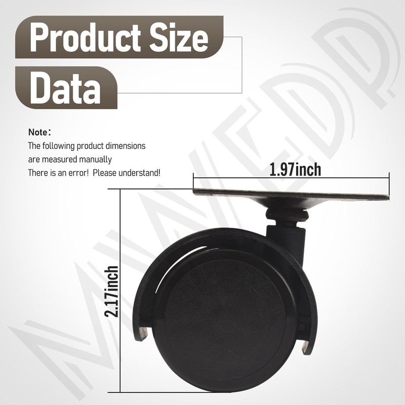 MWEDP for Rexair Rainbow Vacuum 40 mm Dolly Wheel/Plate Assembly