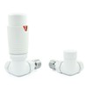 Hot Flow All-White Estuary Corner TRV Thermostatic Radiator Valve (Pair)