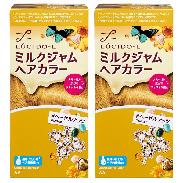 LUCIDO-L Milk Jam Hair Color #Hazelnut (Quasi Drug) 1 Pack (x2)