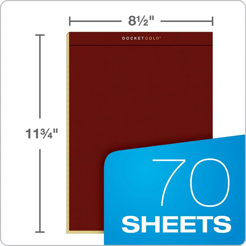 TOPS Docket Gold Writing Pads 8.5 x 11 Legal Ruled