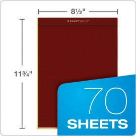 TOPS Docket Gold Writing Pads 8.5 x 11 Legal Ruled 70 Sheets Burgundy Canary