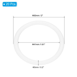 PATIKIL 2 Inch Dream Catcher Rings, 20 Pcs Plastic Macrame Wreath Floral Round Ring Hoop for Home Car DIY Craft Wedding Wall Hanging Decorations, White