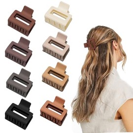cobinaan Grehge Hair Clips for Women Girls for Thin/Medium Thick Hair, 1.5 Inch Mini Hair Jaw Clips Matte Rectangle Nonslip Clip with Gift Box (Matte+