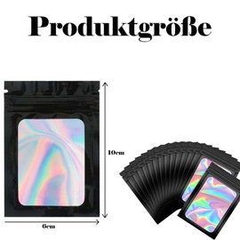 Pack of 150 Mylar Bags, 6 cm x 10 cm Plastic Bags Sealable, Packs & Bags for Packaging, Storage and Organisation