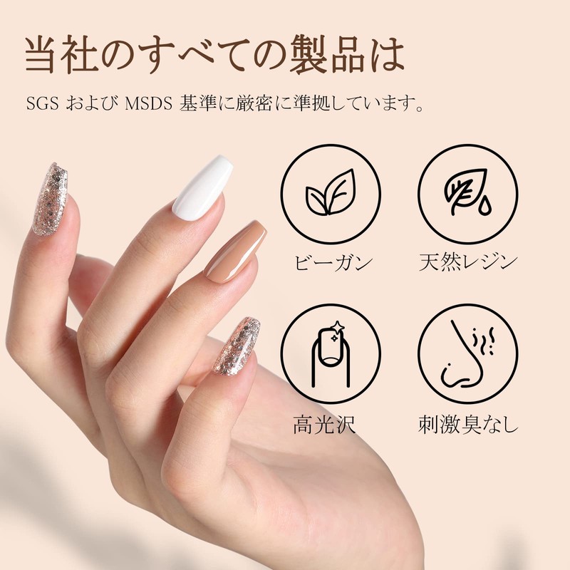 TOMICCA Gel Nail Top Coat, Base Coat, 0.3 fl oz