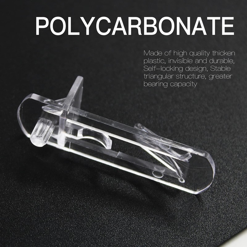 Rierdge 50 Pcs Plastic Locking Shelf Pins 5mm, 3/4" Clear