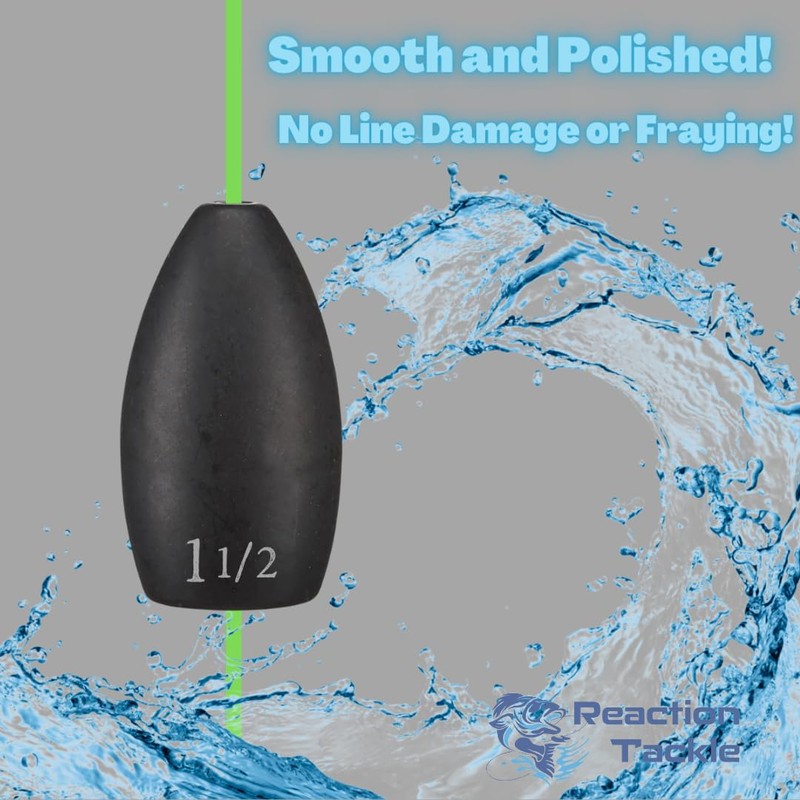 Reaction Tackle Tungsten Flipping Weights Sinkers - 2oz Never Chip