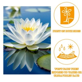 White Lotus Garden Flags 12x18 Inch Double Sided Welcome Yard Flags Small Outdoor Garden Decor for Spring Summer Farmhouse Holiday