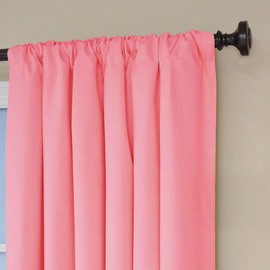 ECLIPSE Kendall Thermal Insulated Single Panel-Rod Pocket Darkening Curtains for Living Room, 42" x 95", Coral