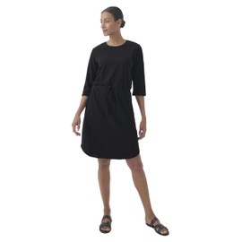 Pact Organic Cotton Women's Relaxed Tie Waist Dress Black