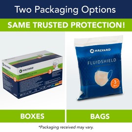 HALYARD FLUIDSHIELD 3 Disposable Procedure Mask, with SO SOFT Earloops, Fog-Free, Pleat-Style, Orange, Level 3, 28797 (Box of 40)