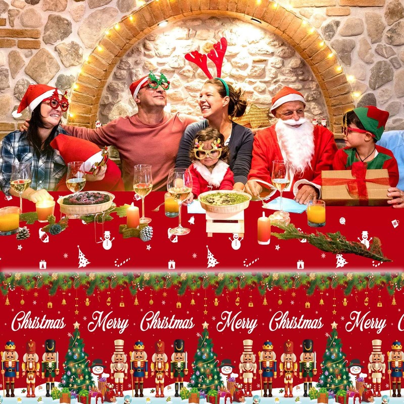 2Pcs Christmas Party Table Cover Table Cloth,137 * 274cm Christmas