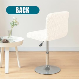 4 Pack Waterproof Bar Stool Covers with Backs, Stretch Bar Stool Chair Covers with Back Washable Bar Chair Covers Swivel Barstool Slipcovers (Beige)