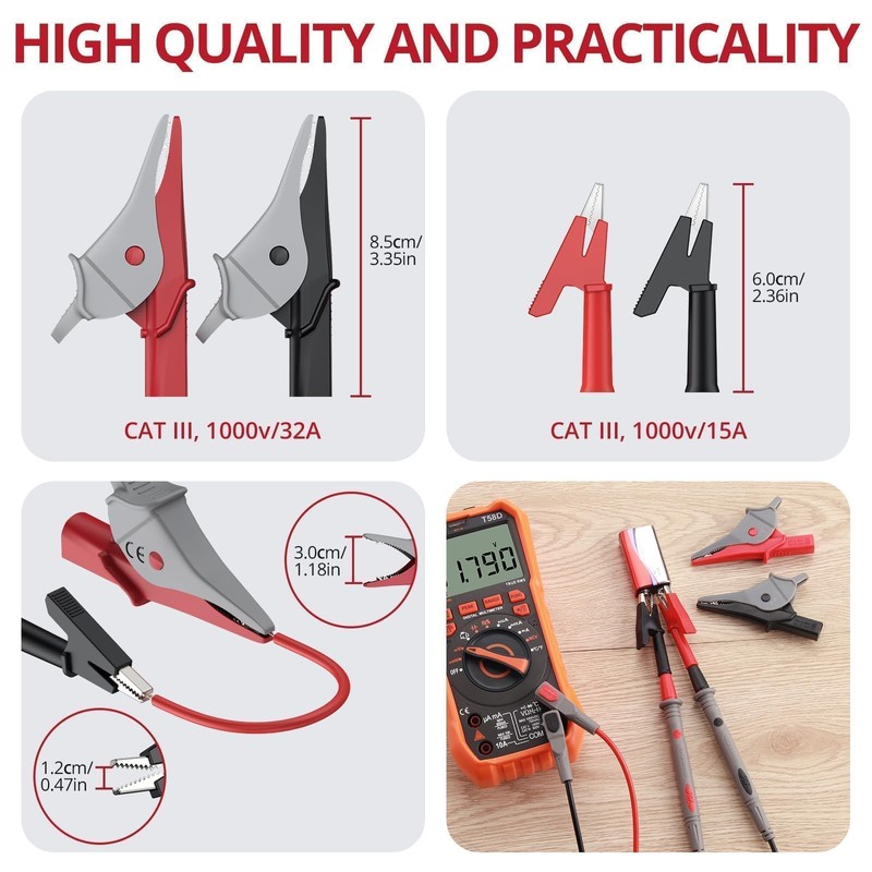BINTA 25PCS Silicone Multimeter Test Leads Kit CAT Ⅲ 1000V