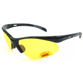 GLARE-X Night Driving Yellow Polarized Lenses Reduce Glare Semi-Rimless - Black