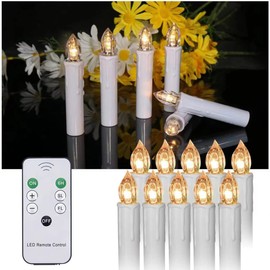 20 PCS Flickering Flameless Window Candle LED Christmas Tree Candle Lights Warm White Battery Operated Electric Taper Candles with Remote Perfect Timer for Home Garden Wedding Parties Decor
