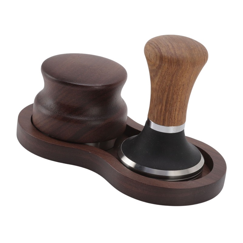 Coffee Hammer Tamping Kit Walnut Stainless Steel Tamper Distributor Set